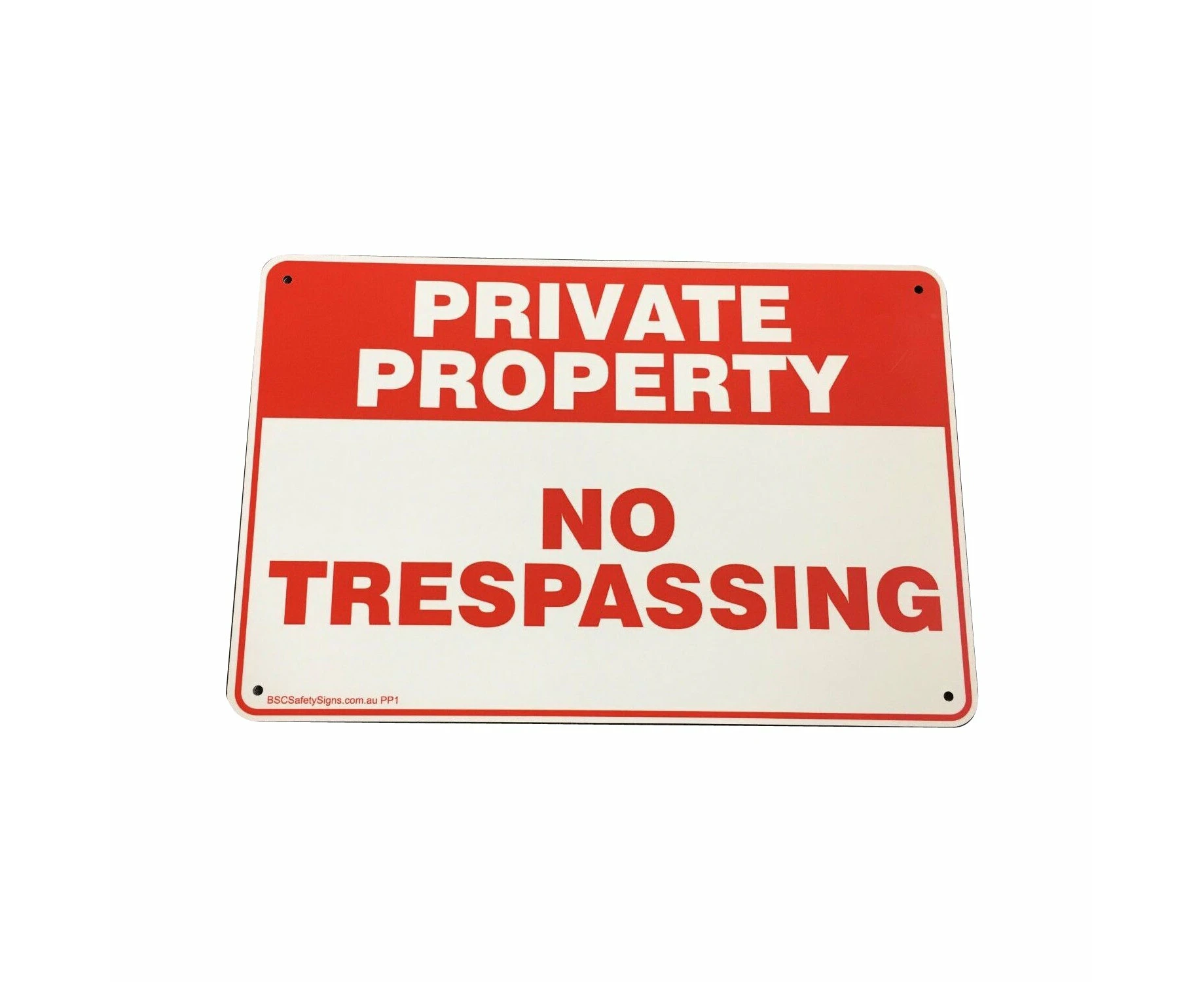 Private Property - No Trespassing METAL Safety Sign 200x300mm