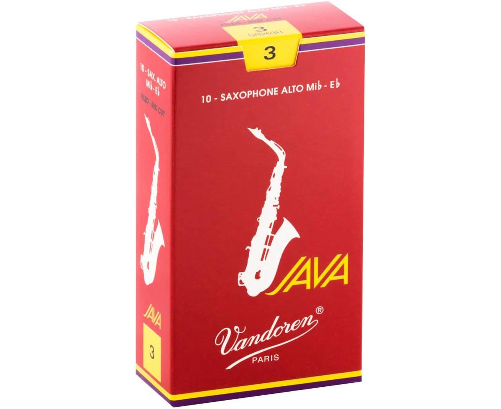 Vandoren Java 3.0 Alto Saxophone Reed Set of 10, Red Green