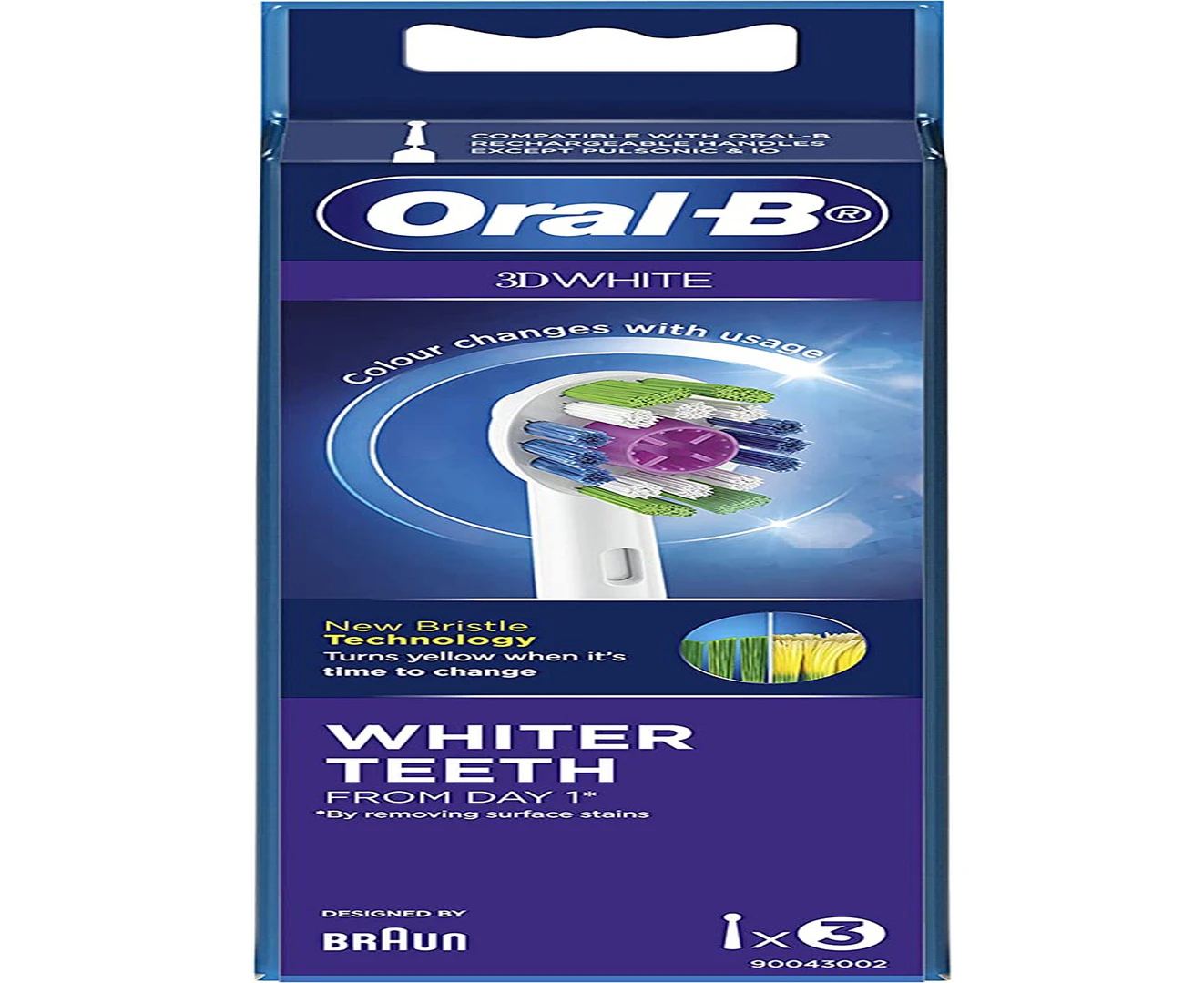 Oral-B 3D White Electric Toothbrush Replacement Brush Heads, 3 Pack