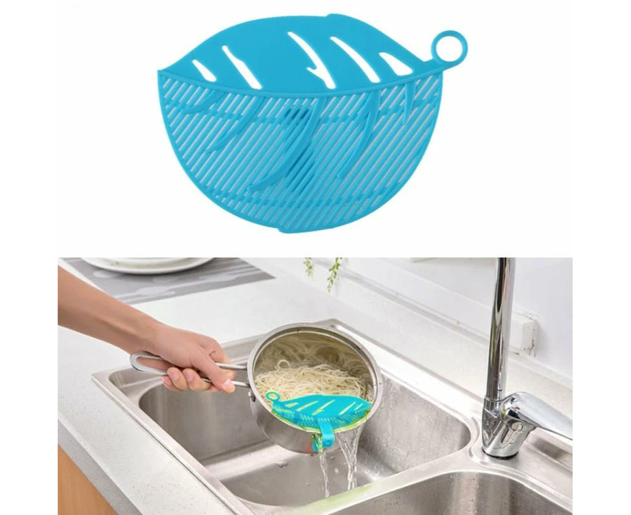 Hansona 2PCs Rice Noodles Beans Strainer and Cleaning Tool - Blue