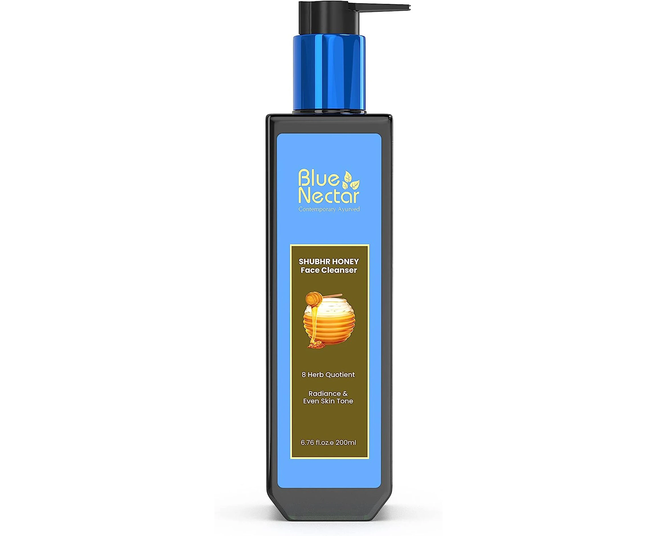 Blue Nectar Ayurvedic Tan Removal Face Wash for Glowing Skin | Honey Aloe Vera Detan Face Wash for Dry Skin, Oily Skin and Combination Skin (8 Herbs, 200ml