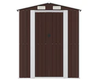 vidaXL Garden Shed Dark Brown 192x689x223 cm Galvanised Steel