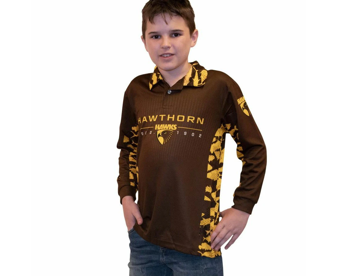 Hawthorn Hawks Youths Reef Runner Collared Fishing Shirt