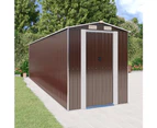 vidaXL Garden Shed Dark Brown 192x689x223 cm Galvanised Steel