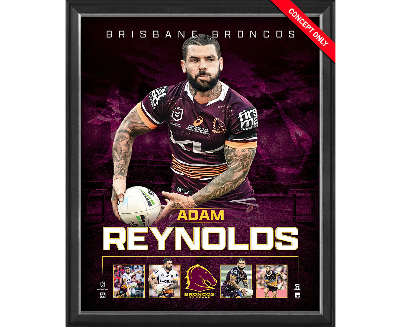 Adam Reynolds Brisbane Broncos Official Nrl Player Print Framed - 5148