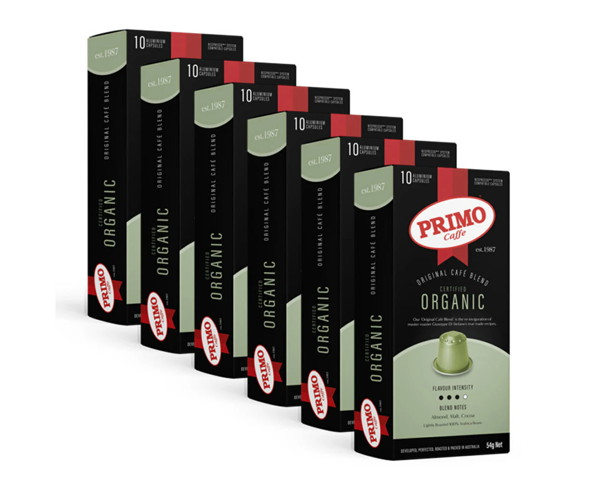 6x10pc Primo Caffe Organic 54g Coffee Capsule/Pod Compatible w/Nespresso Machine