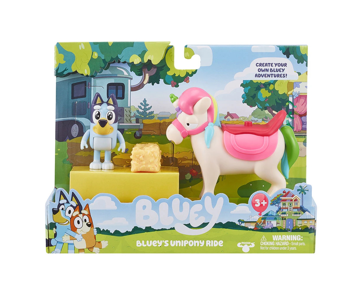 Bluey Vehicle and Figure Playset Bluey's Unipony Ride