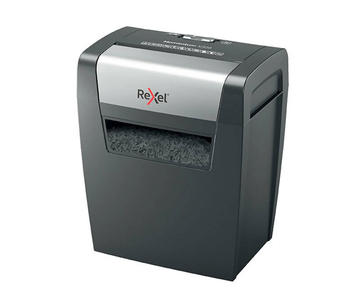 Rexel X308 Home Office Momentum 8x A4 Paper Sheet Shredder Cross w/15L Bin