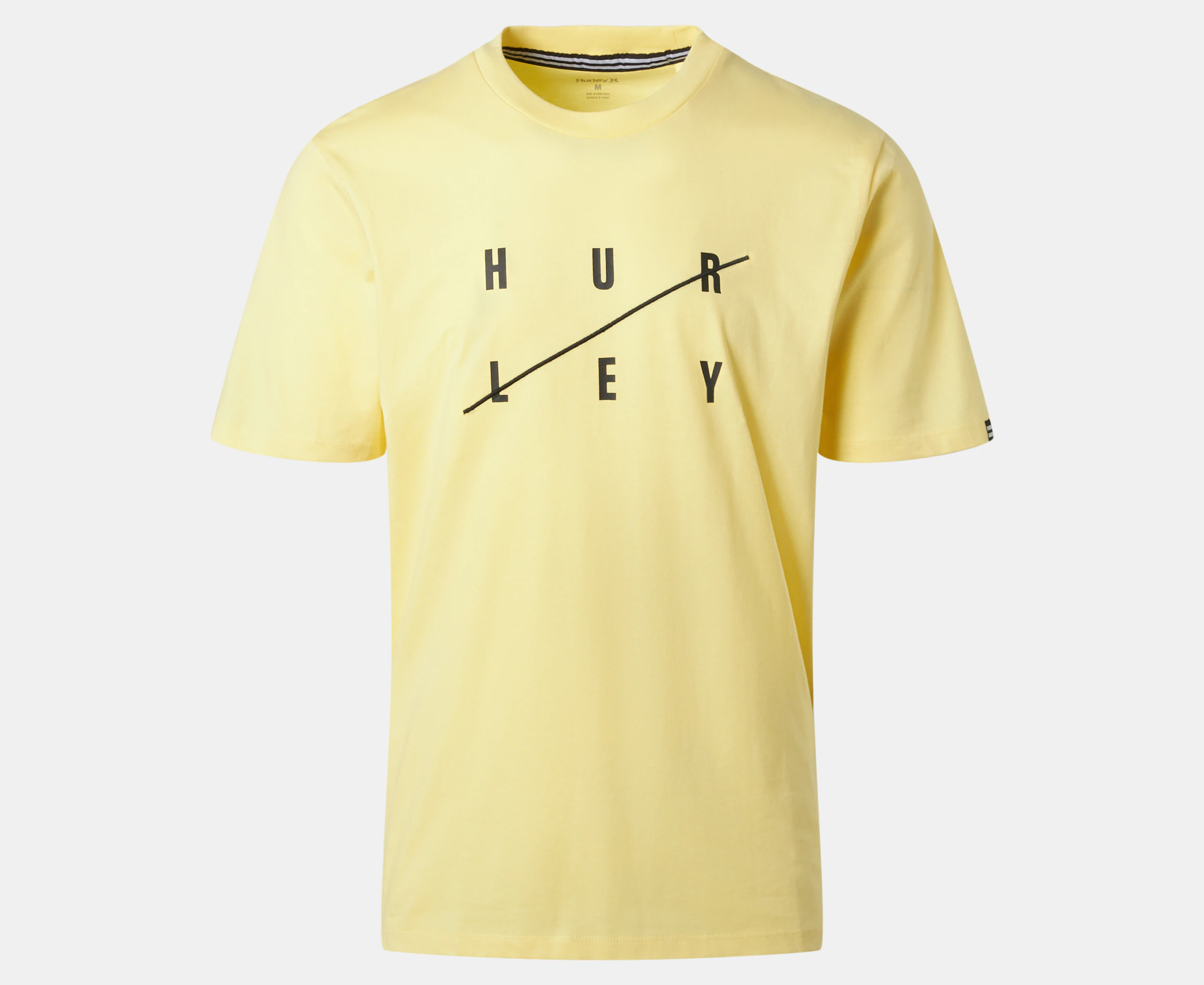 Hurley Men's Slash Short Sleeve Tee / T-Shirt / Tshirt - Yellow