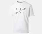 Hurley Men's Slash Short Sleeve Tee / T-Shirt / Tshirt - White