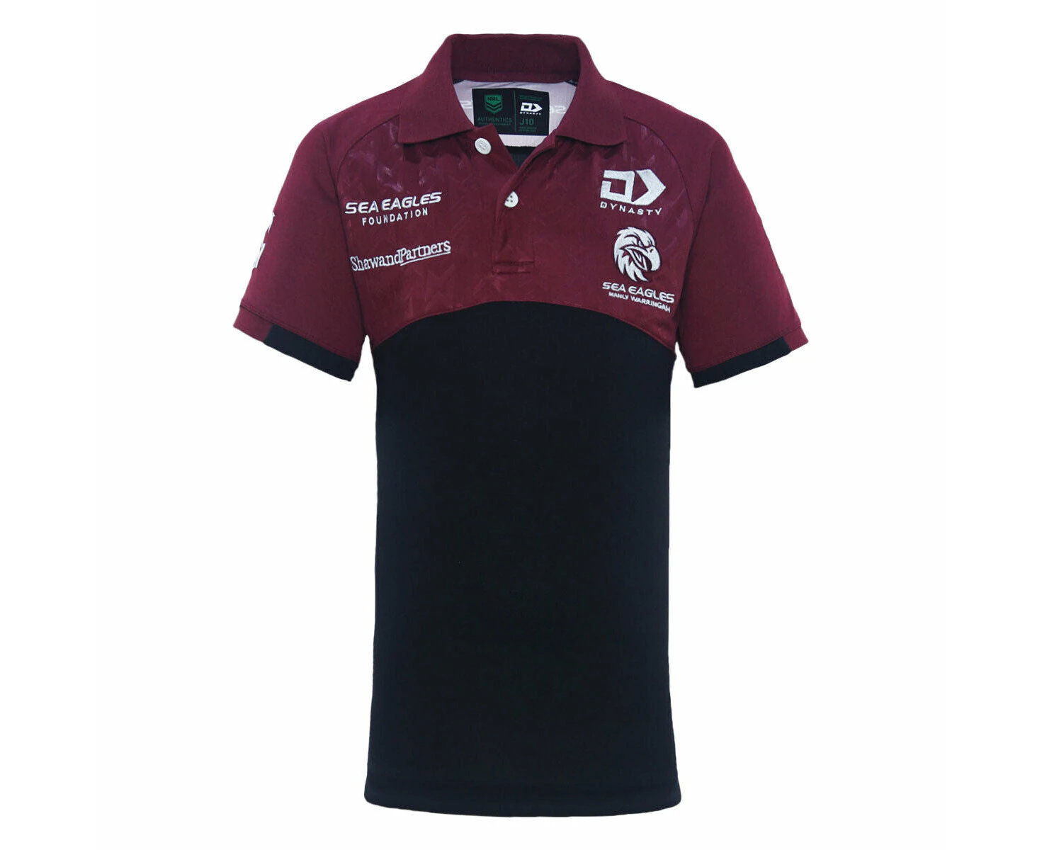 NRL 2024 ALT Media Polo - Manly Sea Eagles - Black - Youth - Junior