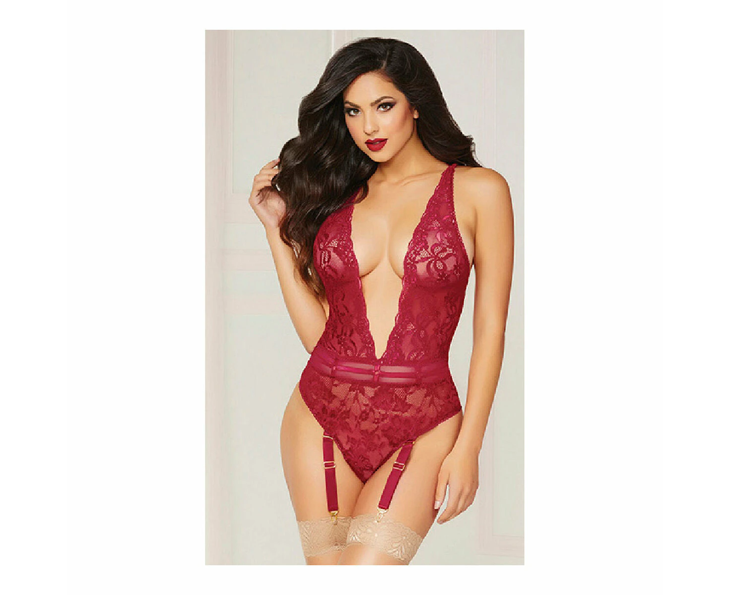 Leotard By Seven Til Midnight Burgundy