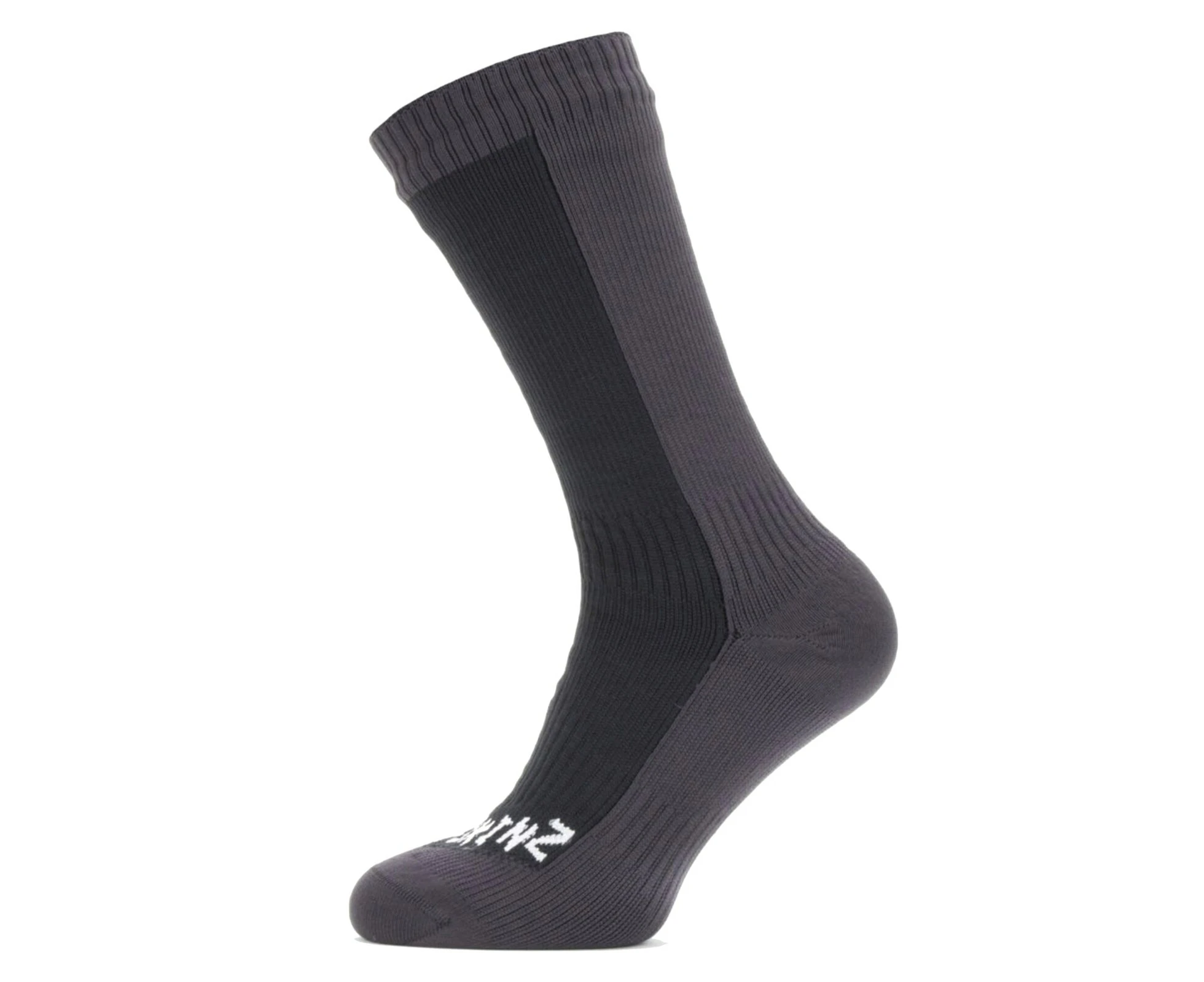 Sealskinz Waterproof Cold Weather Mid Length Socks - Black / Grey - Small