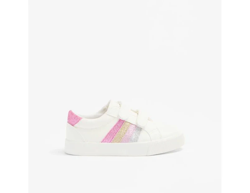 Target Girls Junior Glitter Stripe Sneaker - Sigi