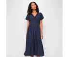 Target Australian Cotton Blend Tie Flutter Sleeve Midi Dress