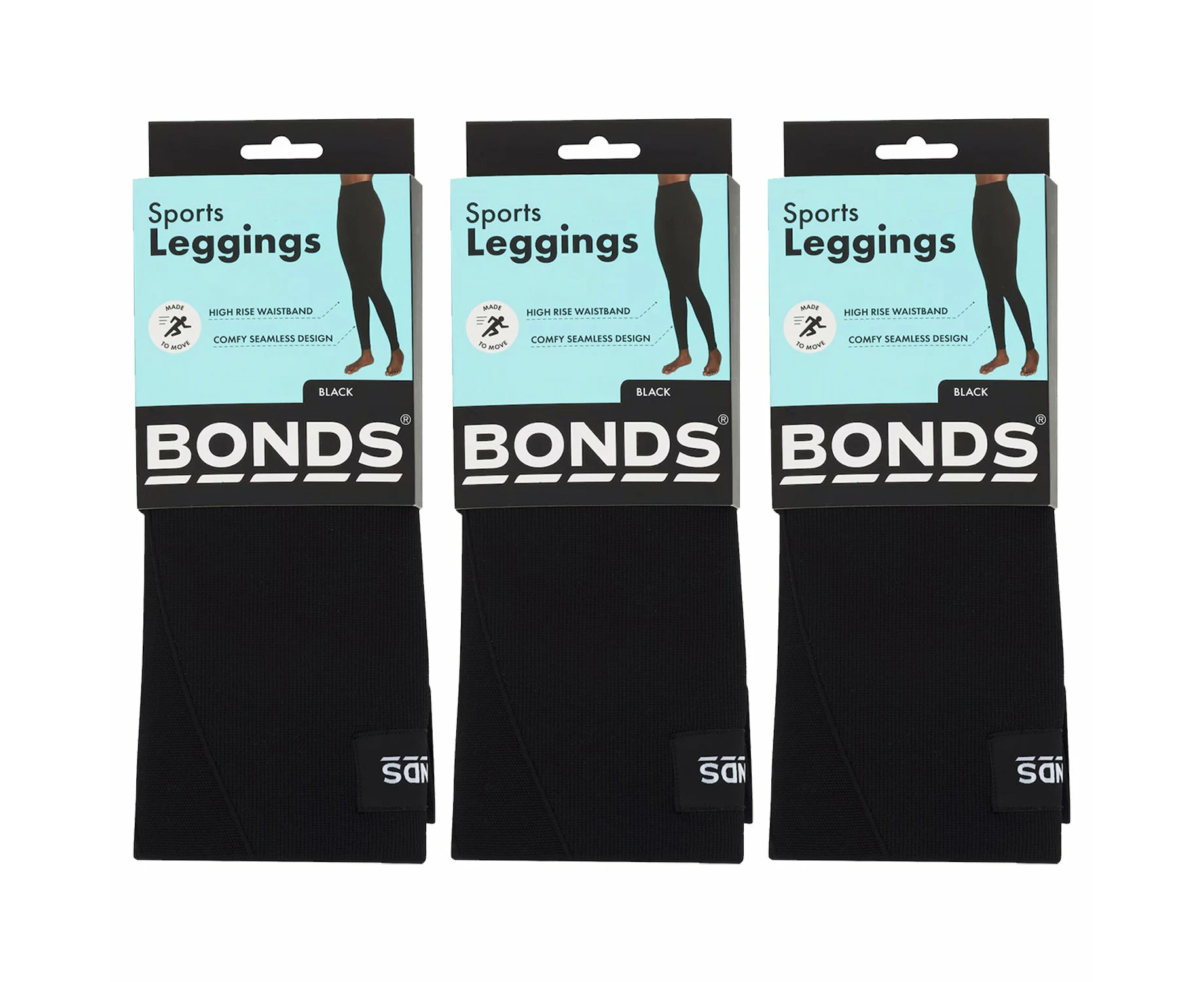 Bonds 3 Pack Sports Leggings Tights Womens Gym Fitness Yoga Pants HXNN1G Bulk Black