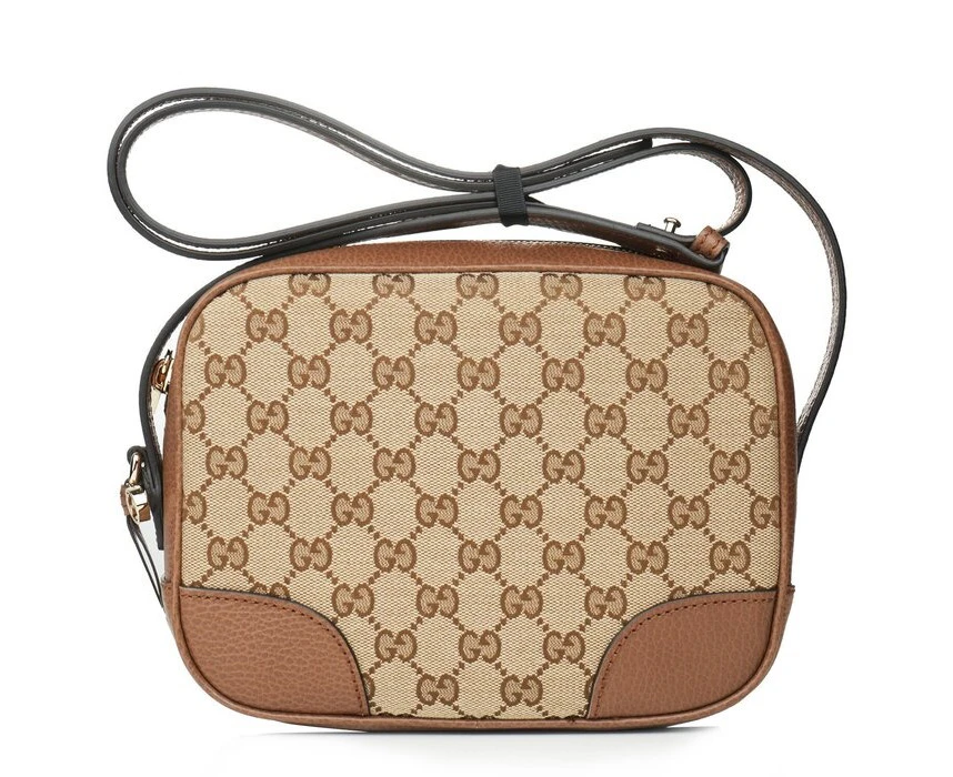 Gucci Canvas Leather GG BREE Crossbody Bag 449413 Beige Brown