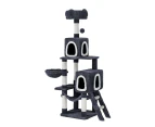 168cm Cat Tree Tower Condo Scratching Post with Hammocks and Hanging Toys