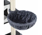 Cat tree black medium size multi-tiered scratching post plush bed