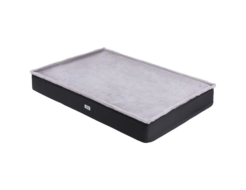 Large Pet Bed Grey 105cm Soft Foam Cushion Washable Non-Slip Base