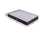 Large Pet Bed Grey 105cm Soft Foam Cushion Washable Non-Slip Base