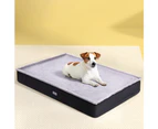 Large Pet Bed Grey 105cm Soft Foam Cushion Washable Non-Slip Base