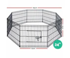 Dog Puppy Animal Playpen Play Pen Enclosure Fence Cage 8 Panel 24" 60x62cm