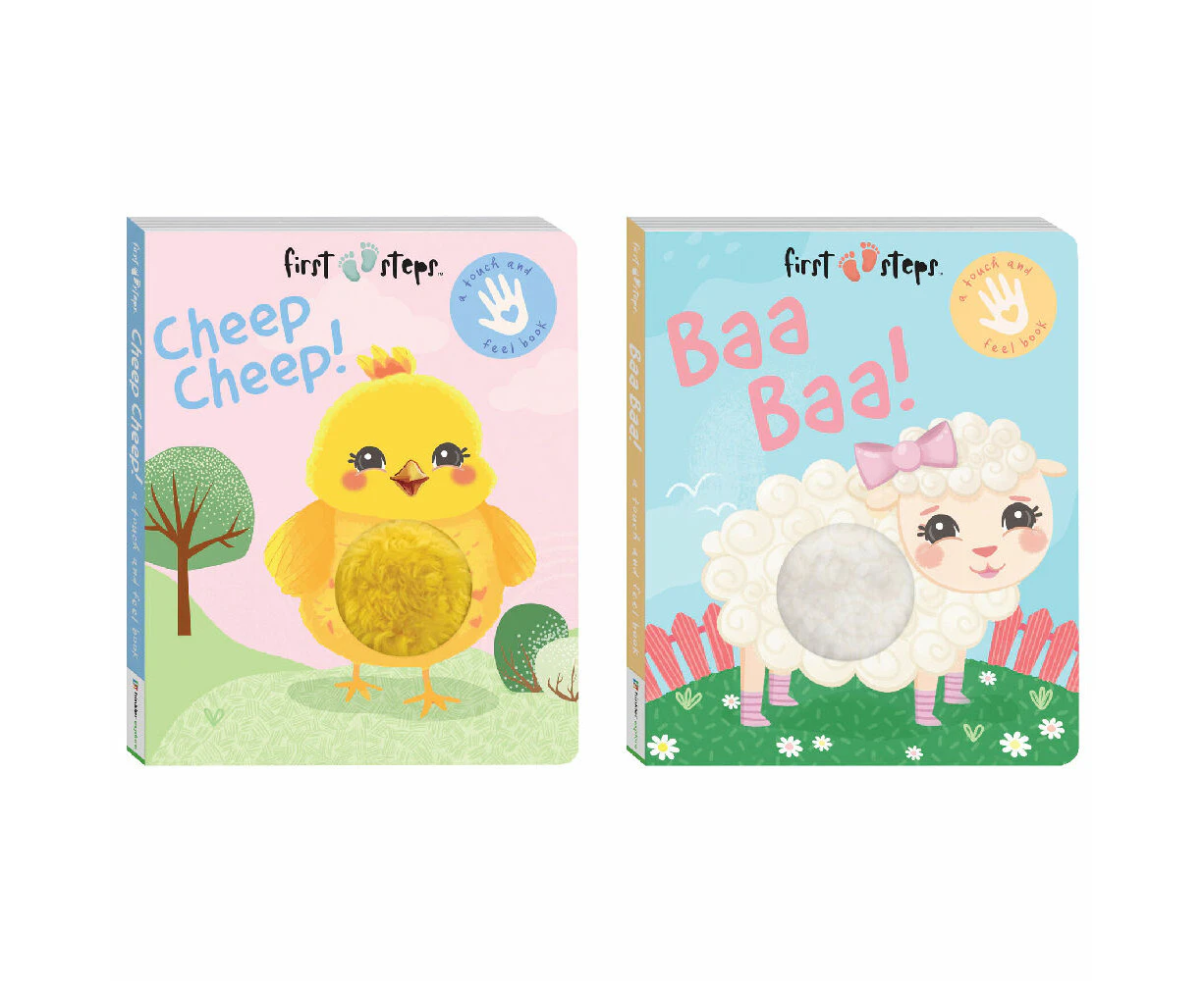 2pc Building Blocks First Steps Baa Baa! and Cheep Cheep! Touch & Feel Books