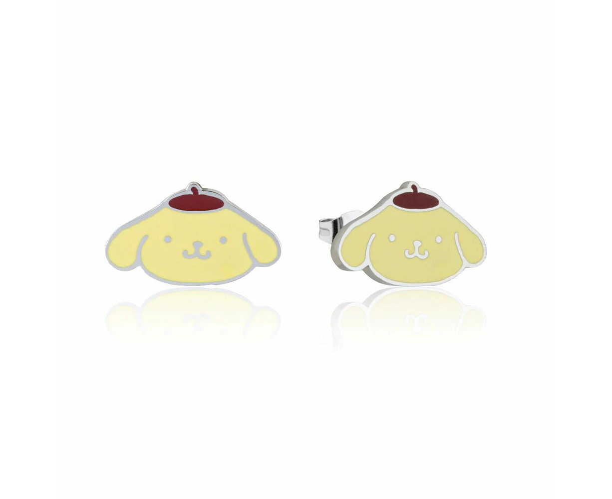 Couture Kingdom ECC Sanrio Hello Kitty Pompompurin Stud Earrings 12mm Silver