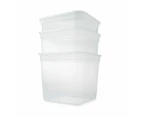 3 Pack Storage Boxes, Clear - Anko