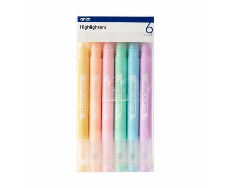 6 Pack Highlighters - Anko