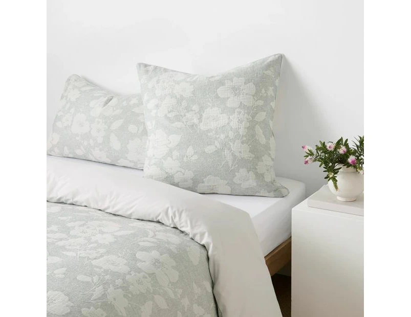 Target Eloise Floral Texture Cotton European Pillowcase - Stormy Sea