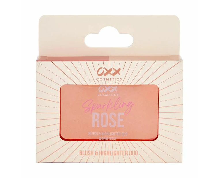 Sparkling Rose Blush and Highlighter Duo, Warm Nude - OXX Cosmetics