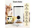 6L Smart Automatic Pet Feeder WiFi HD Camera Night Vision App Control for Dogs Cats