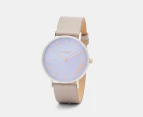 Coach Women's 36mm Perry Leather Watch - Lilac/Mother of Pearl/Silver/Light Grey