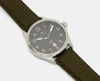 Tommy Hilfiger Men's 43mm Forrest Cordura/Leather Watch - Black/Green/Silver