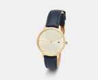 Tommy Hilfiger Women's 34mm Pippa Leather Watch - Champagne Gold/Navy