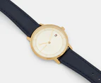 Tommy Hilfiger Women's 34mm Pippa Leather Watch - Champagne Gold/Navy