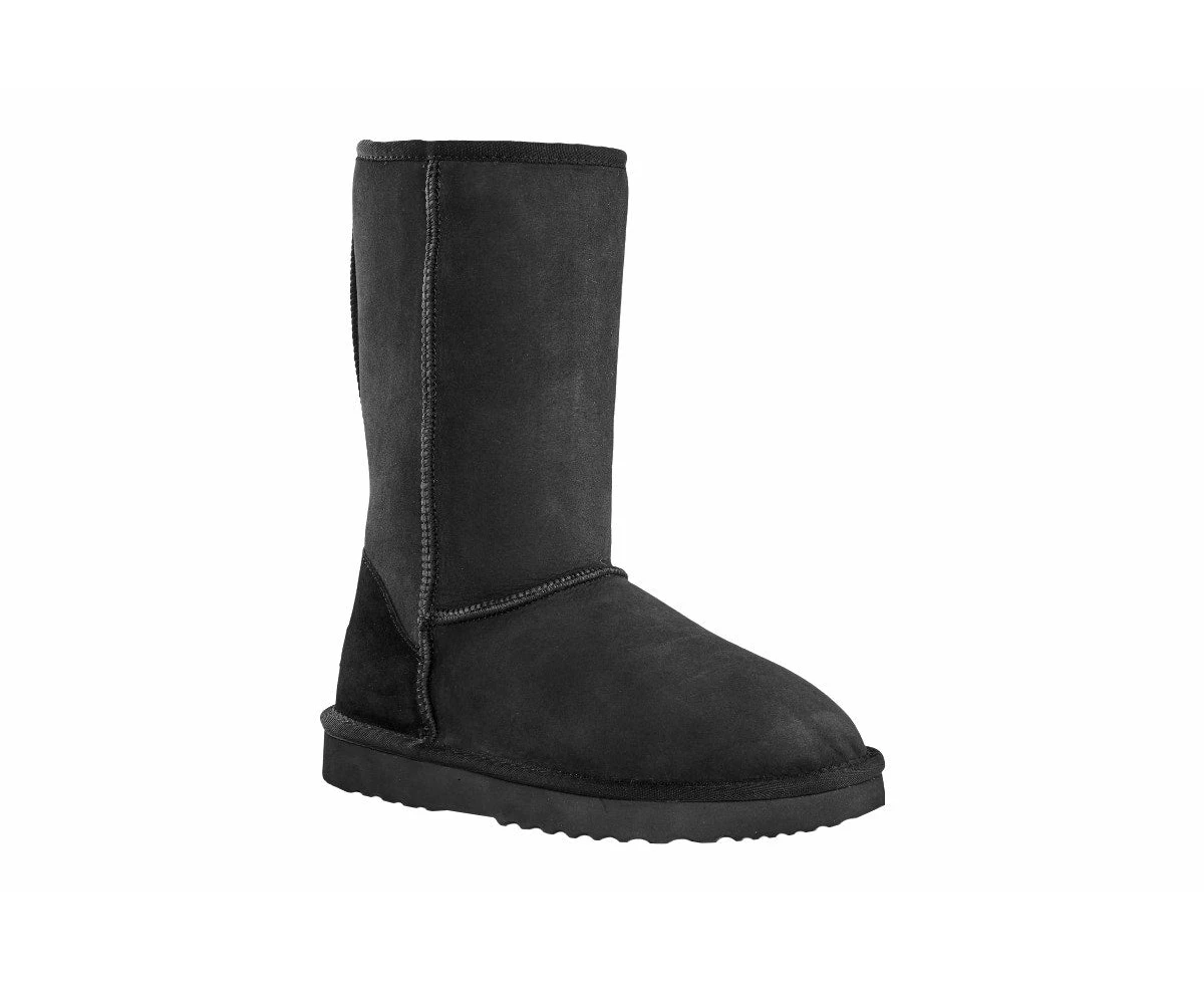 UGG Outback Premium Double Face Sheepskin Long Classic Boot - Black, Size 5M/6W US