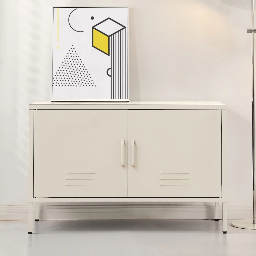 ArtissIn Buffet Sideboard Metal Cabinet - SWEETHEART White