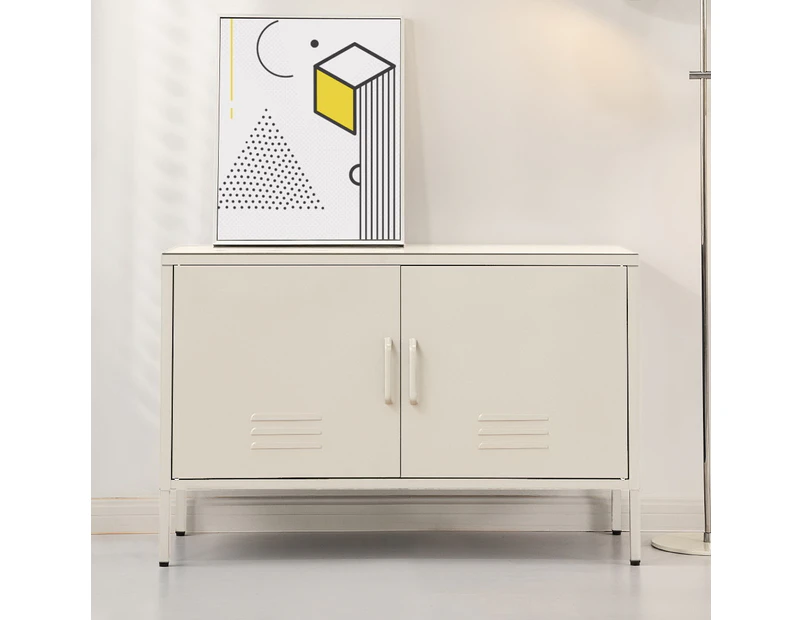 ArtissIn Buffet Sideboard Metal Cabinet - SWEETHEART White