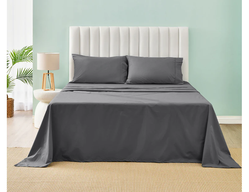 Daniel Brighton Percale Cotton Sheet Set - Charcoal