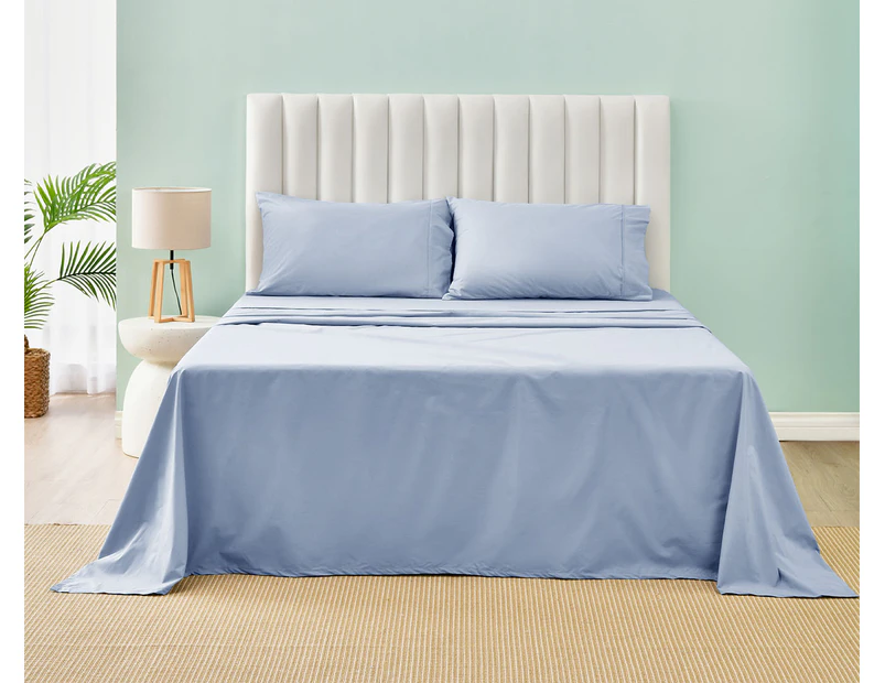 Daniel Brighton Percale Cotton Sheet Set - Blue