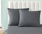 Daniel Brighton Percale Cotton Euro Pillowcase 2-Pack - Charcoal