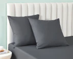 Daniel Brighton Percale Cotton Euro Pillowcase 2-Pack - Charcoal