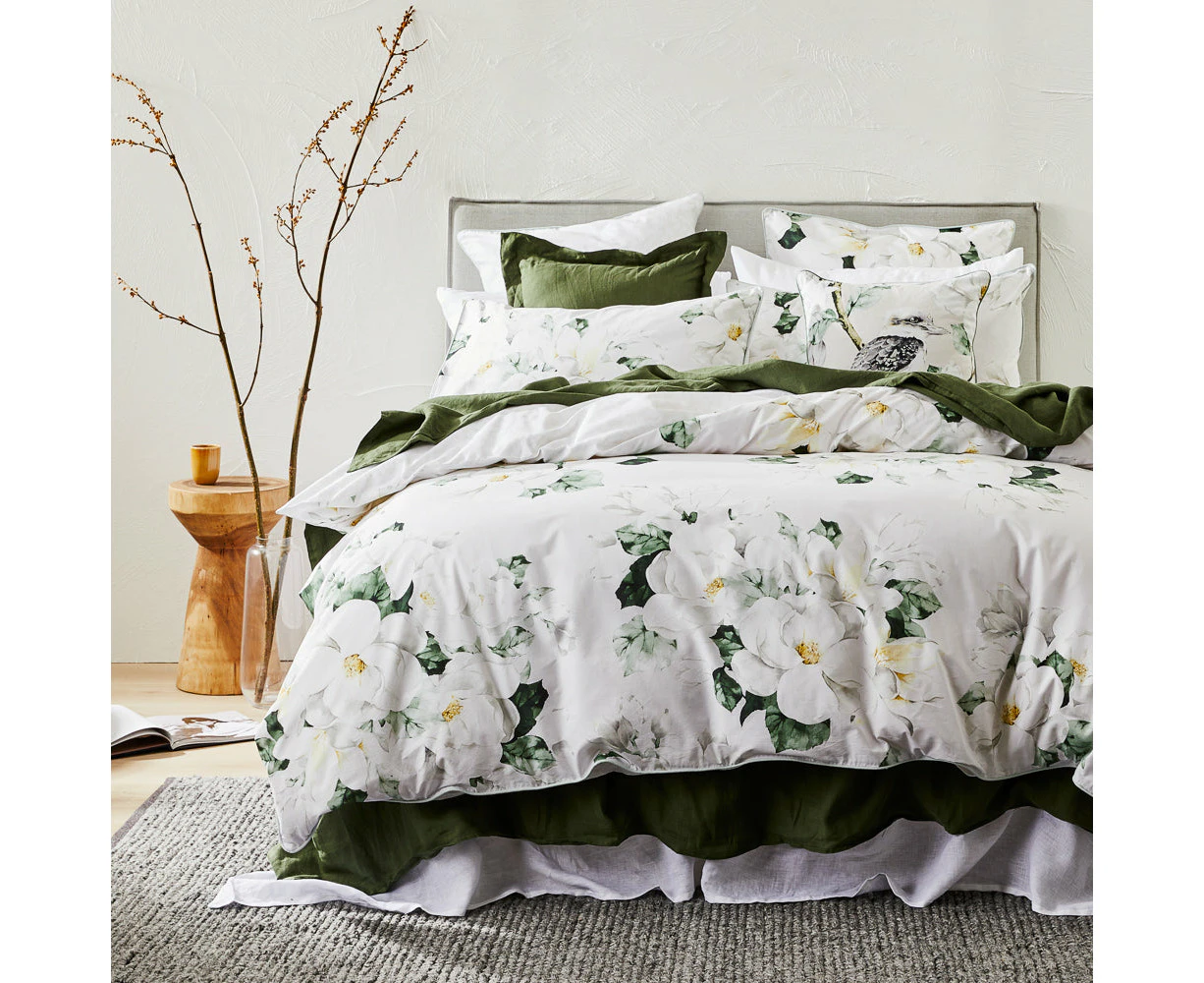 MyHouse Magnolia Quilt Cover Set  245X210cm  - Sage - King