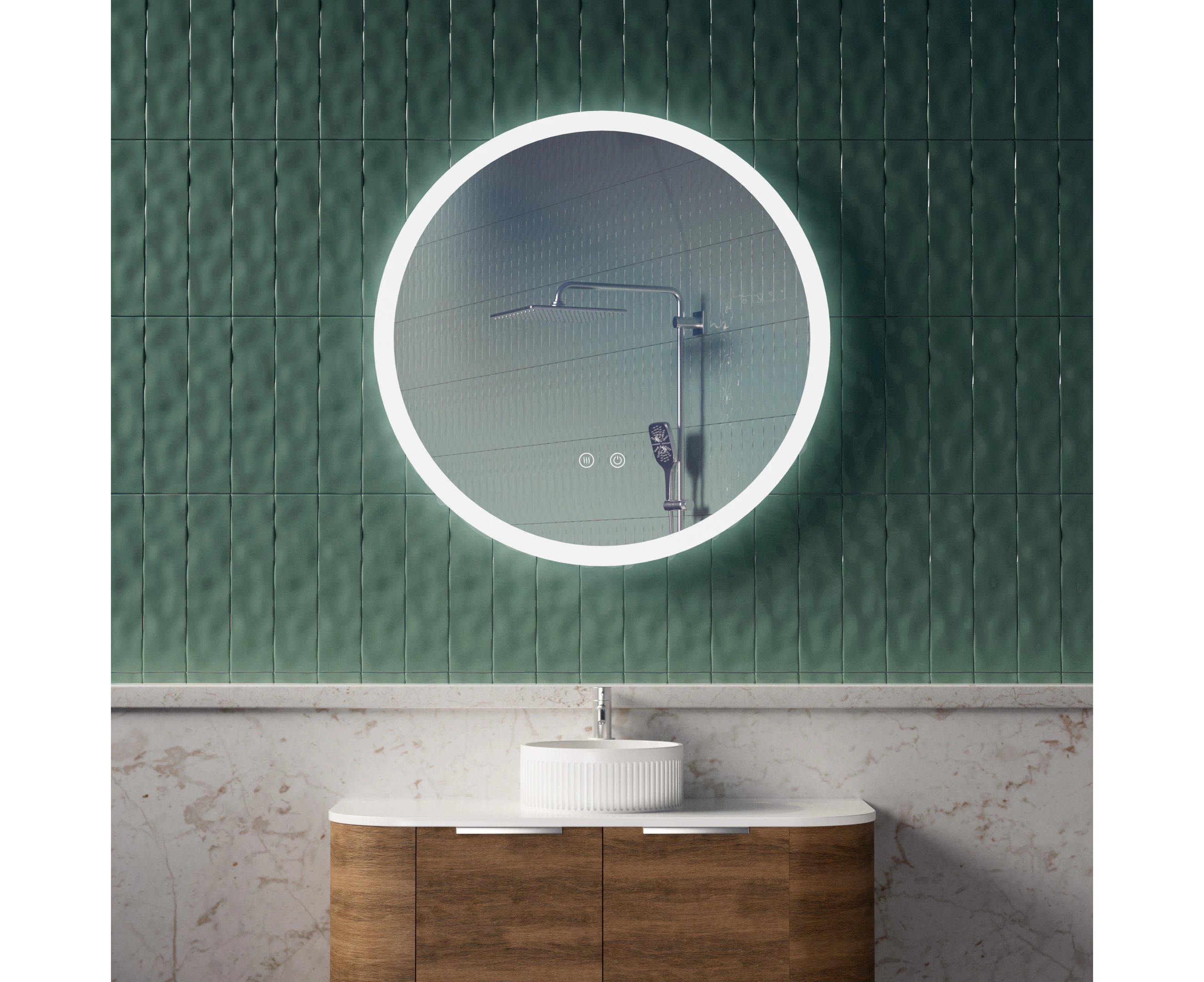 800mm Circle Frameless LED Mirror