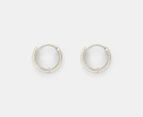 Pandora Round Huggie Hoop Earrings - Silver