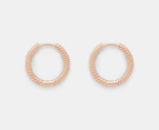 Pandora Snake Chain Pattern Hoop Earrings - Rose Gold