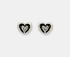 Pandora Radiant Heart & Floating Stone Stud Earrings - Silver